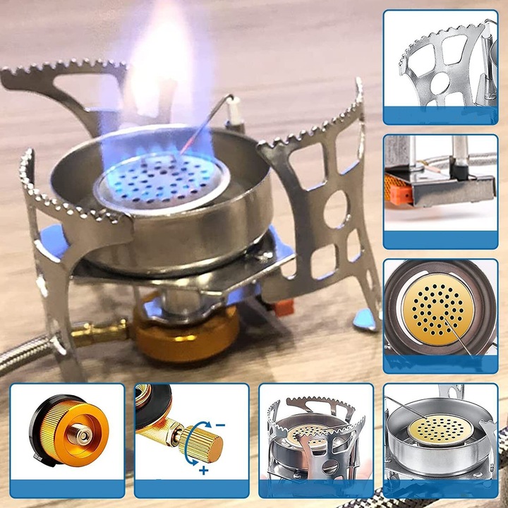 DOSKONAŁA MINI KUCHENKA TURYSTYCZNA GAZOWA NA KARTUSZE Z ADAPTEREM 3500W