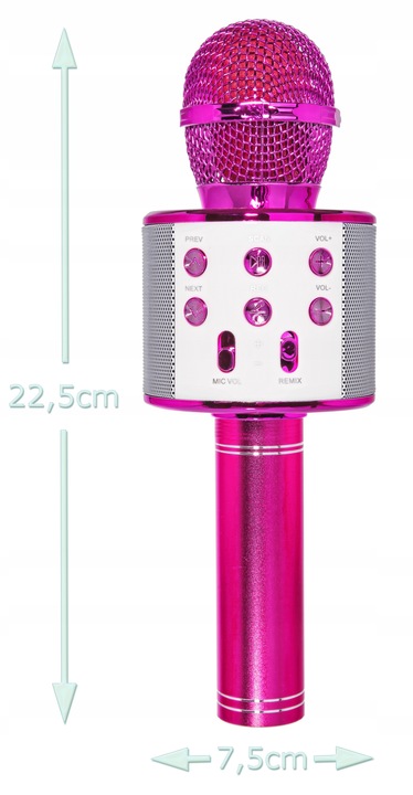 BEZPRZEWODOWY MIKROFON DLA DZIECI ZESTAW DO KARAOKE BLUETOOTH ETUI USB