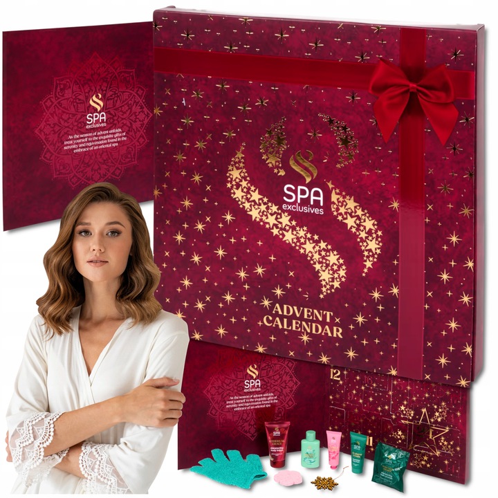 KALENDARZ ADWENTOWY Z KOSMETYKAMI ZESTAW KOSMETYKI DO PIELĘGNACJI SPA