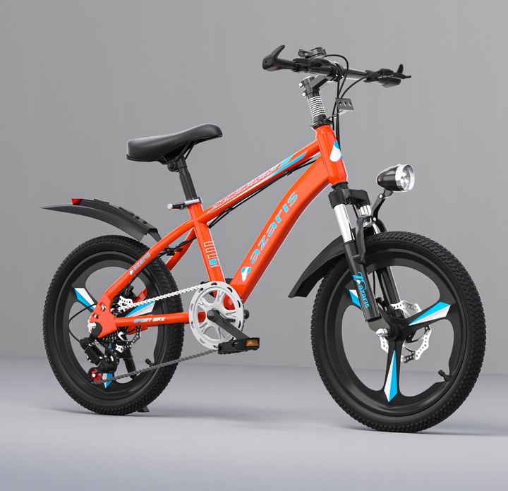 ROWER DZIECIĘCY ROWEREK 16 CALI TARCZE KOŁA BOCZNE AMORTYZATOR OSŁONA LED