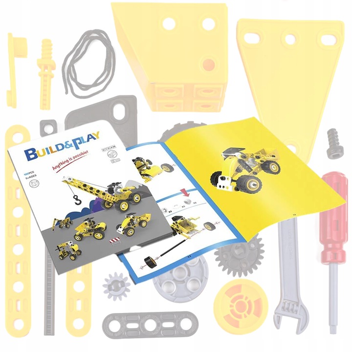 Klocki Konstrukcyjne Zestaw kreatywny XXL POJAZDY DO SKRĘCANIA 112 el 10w1