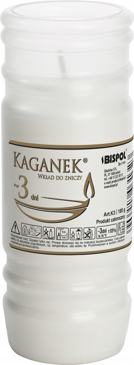 Wkłady do Zniczy 14,5 cm Kaganek K3 - Bispol (24 sztuk)