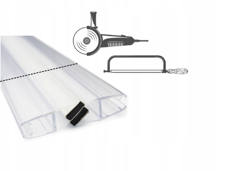 2x USZCZELKA DO KABINY PRYSZNICOWEJ MAGNETYCZNA 45° 90° SZYBA 5 6MM 185CM