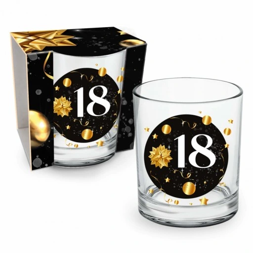 Przepięknie Zdobiona Szklanka Kubek dla Chłopaka Niego, Prezent 18 urodziny
