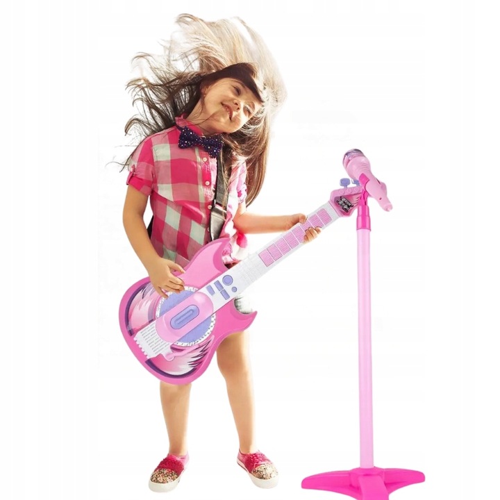 GITARA ELEKTRYCZNA MIKROFON STATYW DLA DZIECI MP3
