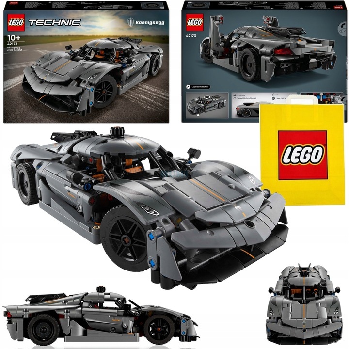 LEGO TECHNIC Szary Hipersamochód KOENIGSEGG Absolut 42173 Zestaw Klocki 10+