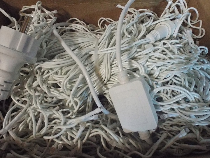 LAMPKI KURTYNA GĘSTE SOPLE CIEPŁO BIAŁE 1000 LED 25 m + FLASH ZIMNO BIAŁY