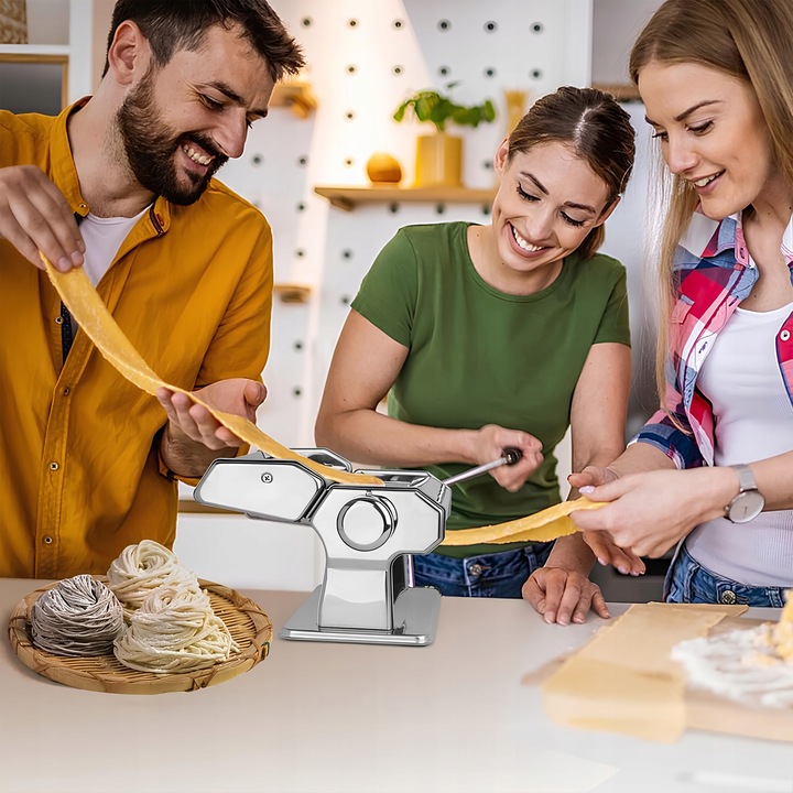 MASZYNKA DO MAKARONU I CIASTA RĘCZNA KRAJARKA KRAJALNICA STAL NIERDZEWNA XL