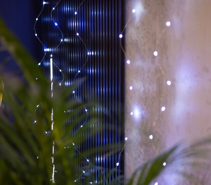 KURTYNA ŚWIETLNA LAMPKI SOPLE DRUCIKI 200 LED 2x2m GIRLANDA USB + ADAPTER