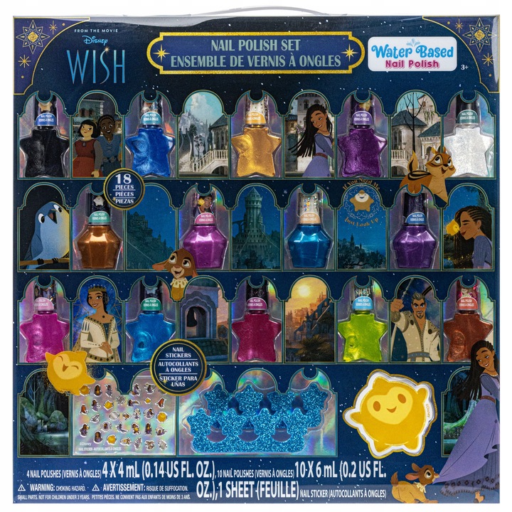 DISNEY WISH MEGA ZESTAW LAKIERÓW DO MALOWANIA PAZNOKCI NA PREZENT + GRATIS