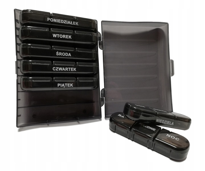 V5 PUDEŁKO NA LEKI TABLETKI POJEMNIK ORGANIZER NA 7 dni 3 PORY DNIA POLSKI