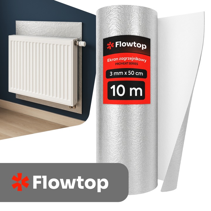 Ekran Zagrzejnikowy 10m Mata Pianka Aluminiowa Izolacyjna Odbija Ciepło Alu