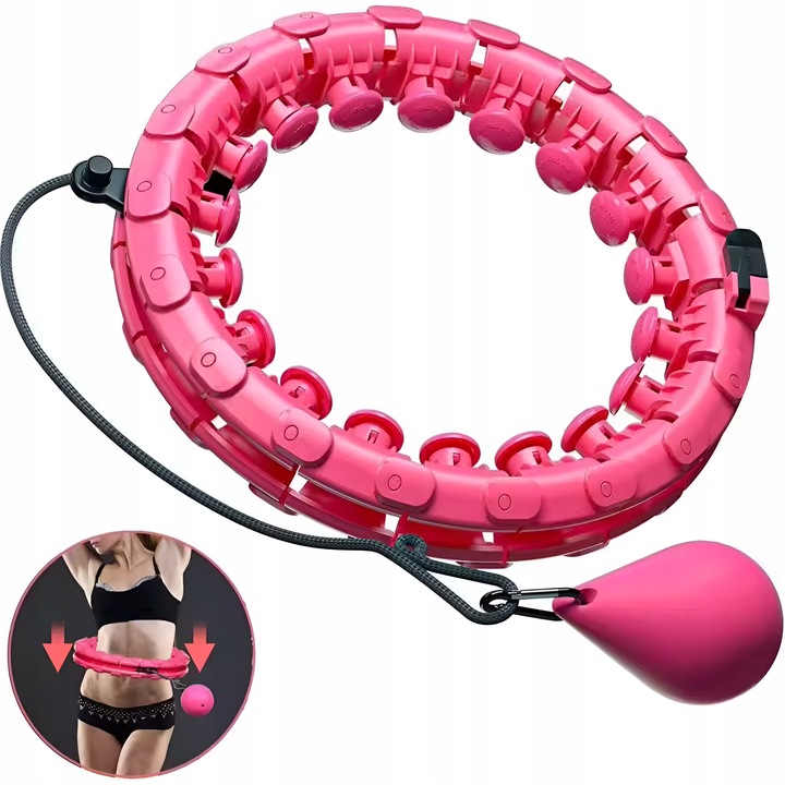 HULA HOP Z OBCIĄŻENIEM PLUS SIZE XXL WYPUSTKAMI ODCHUDZAJĄCE SKŁADANE SMART