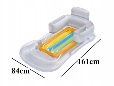 Dmuchany Materac Fotel Leżak 161 x 84cm Bestway srebrny z Uchwytem na napój