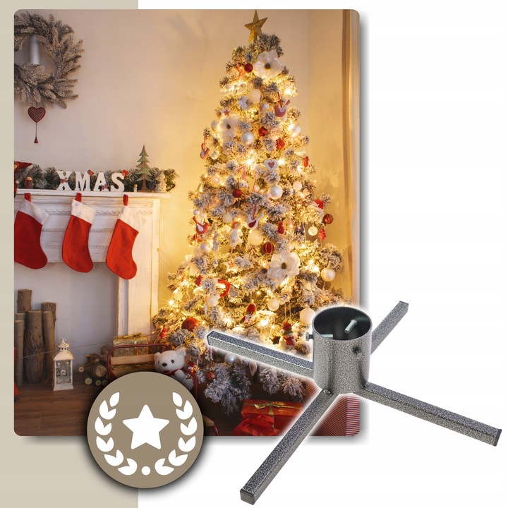 Stojak Choinkowy pod na Choinkę Drzewko Podstawka Metalowy Stabilny Trwały