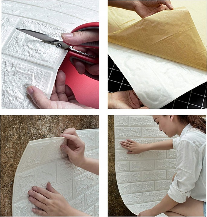 x10 PANELE ŚCIENNE SAMOPRZYLEPNE KAMIEŃ CEGŁA TAPETA MUR IMITACJA 3D SALON