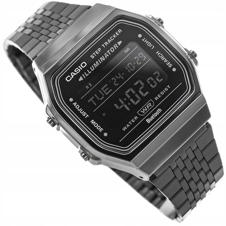 ZEGAREK CASIO ABL-100WEGG-1BEF VINTAGE CZARNY BLUETOOH KROKOMIERZ DATOWNIK