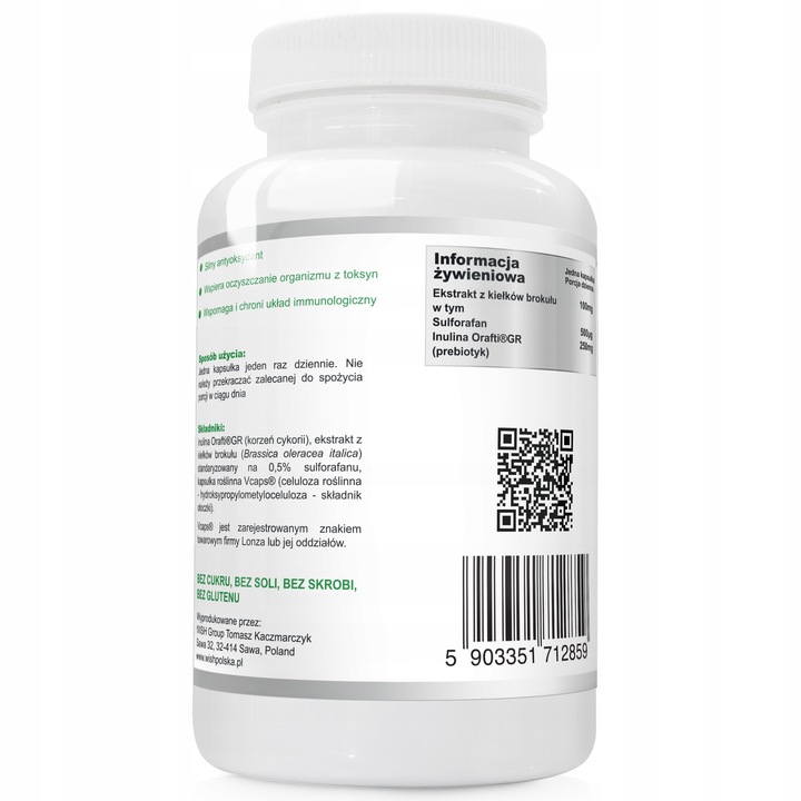 Sulforafan 500µg Ekstrakt z kiełków Brokułu 2x60k