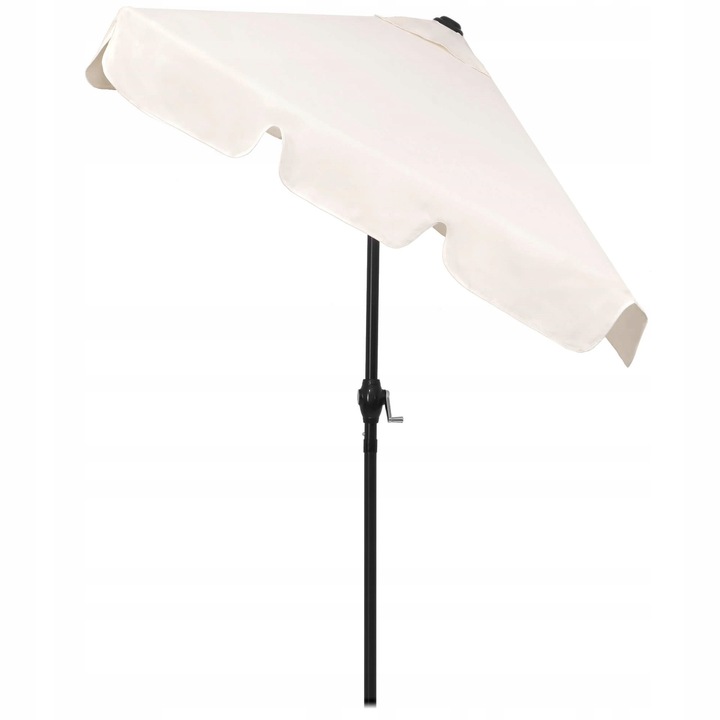 DUŻY PARASOL OGRODOWY SKŁADANY ECRU ŁAMANY BALKONOWY 240cm Z KORBĄ SOLIDNY