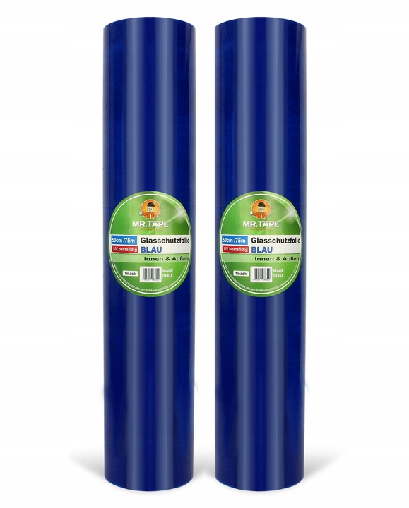 90dni UV kleju GRUBA Samoprzylepna Folia NIEBIESKA do OKIEN50cm 75m
