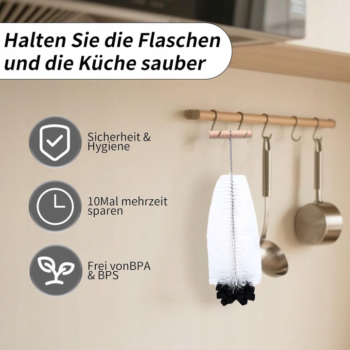 SZCZOTKA DO CZYSZCZENIA BUTELEK SODASTREAM DO BUTELEK I NACZYŃ DŁUGA 35CM