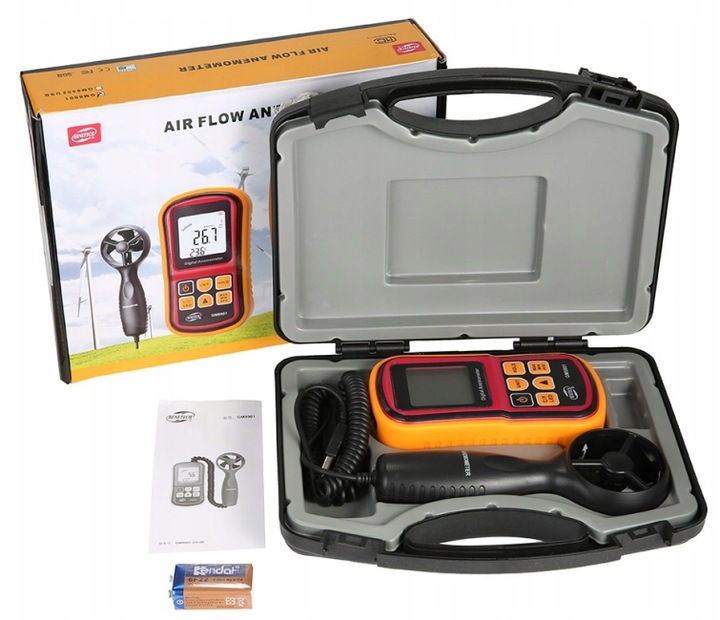 ANEMOMETR WIATROMIERZ POMIAR PRĘDKOŚCI POWIETRZA MIERNIK WIATRU TEMPERATURY