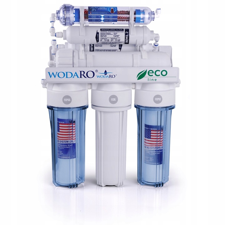 Filtr Wody RO7 WODARO ECO Odwrócona Osmoza Jonizator 75GPD Filtr Pod Zlew