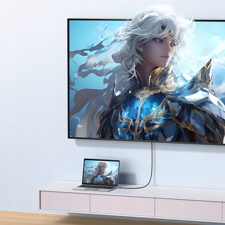 BASEUS KABEL USB C/HDMI 8K 60Hz UHD THUNDERBOLT ADAPTER MOCNY PRZEWÓD 1,5m