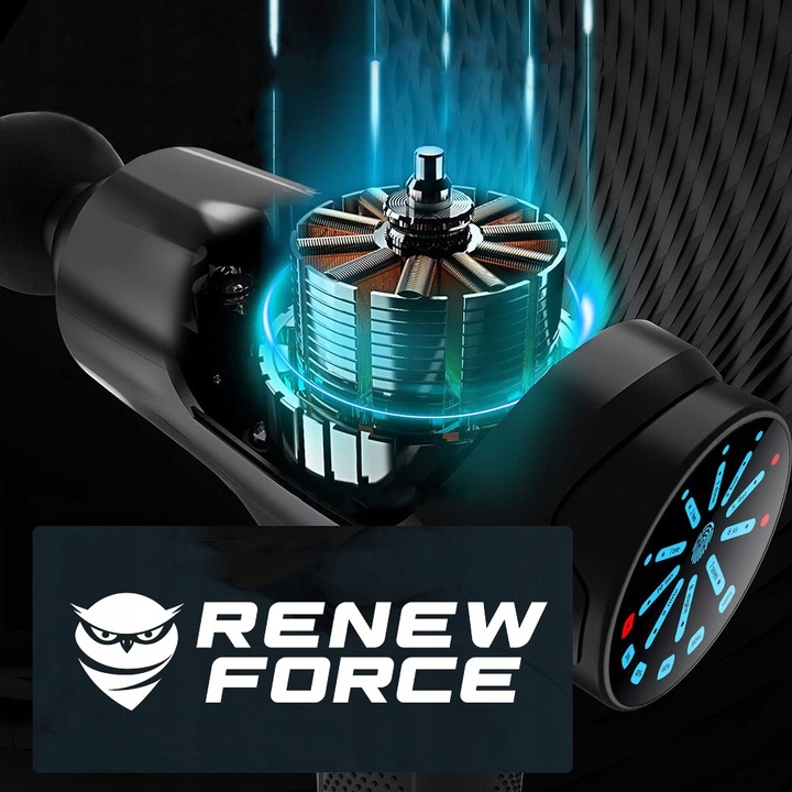 PISTOLET DO MASAŻU masażer do pleców ciała nóg karku stóp +12 KOŃCÓWEK 220W