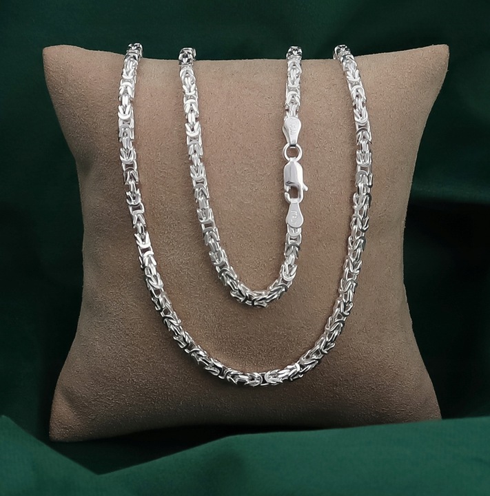 Łańcuszek Srebrny Splot Królewski 3,00 mm Pełny Diamentowany Grawer Gratis