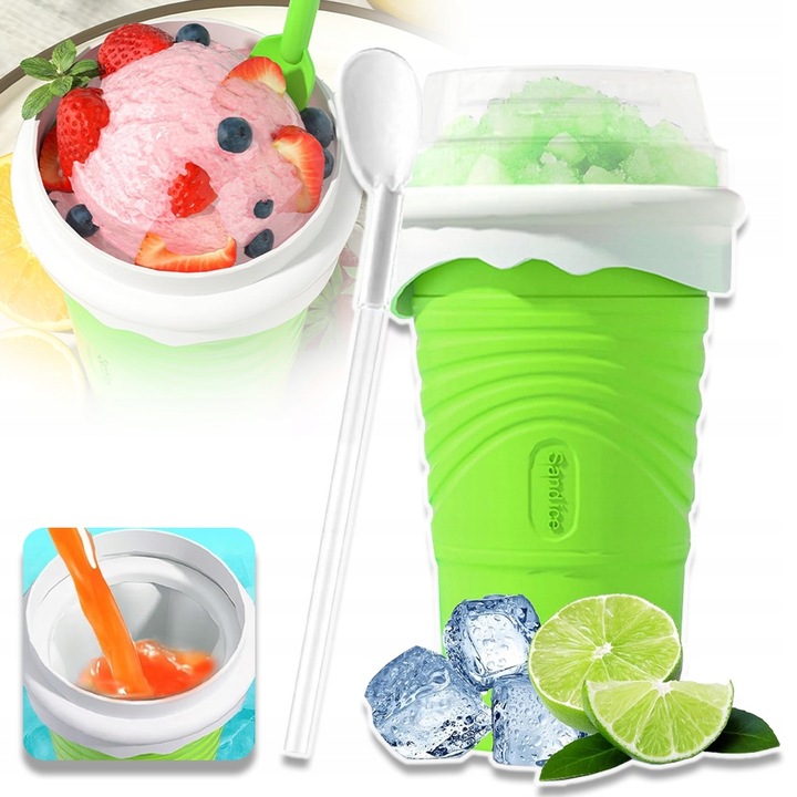KUBEK DO ROBIENIA SLUSHY LODÓW SORBETÓW WYCISKANY NA BREJĘ SMOOTHIE 500ML