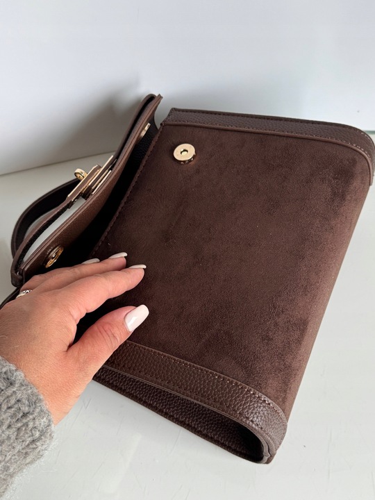 Torebka Gallantry Paris HIT czekoladowa zamsz eco brązowa listonoszka brąz