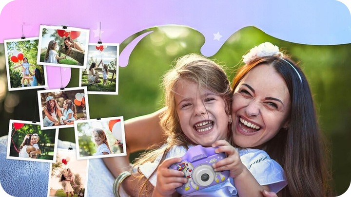 APARAT CYFROWY DLA DZIECI JEDNOROŻEC 48Mpx SELFIE KAMERA+KARTA 32GB MENU PL