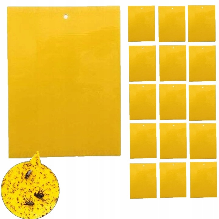 ŻÓŁTE TABLICE LEPOWE LEP NA NASIONNICĘ TRZEŚNIÓWKĘ DRZEWKA OWOCOWE A4