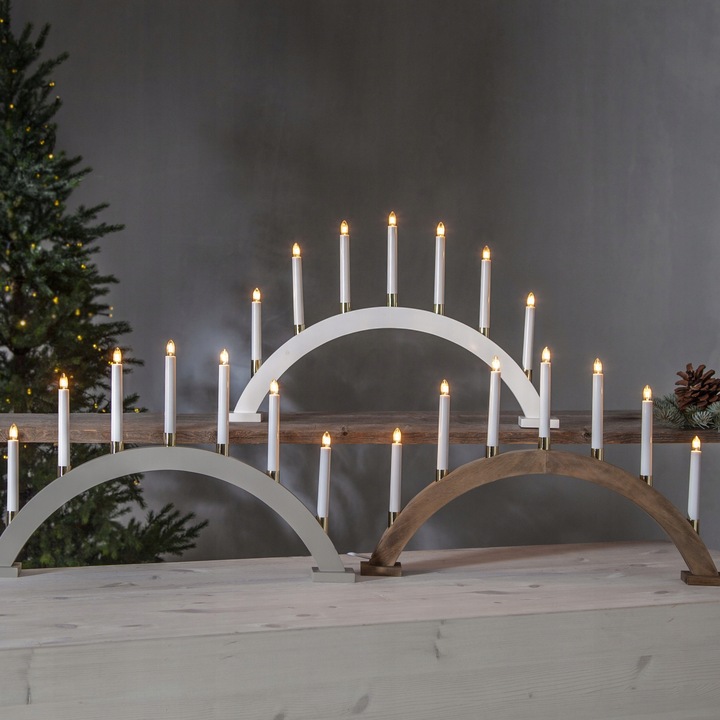 Świecznik adwentowy drewniany brązowy GILLIAN