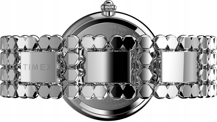 Zegarek damski srebrny na bransolecie TIMEX cyrkonie modny na prezent