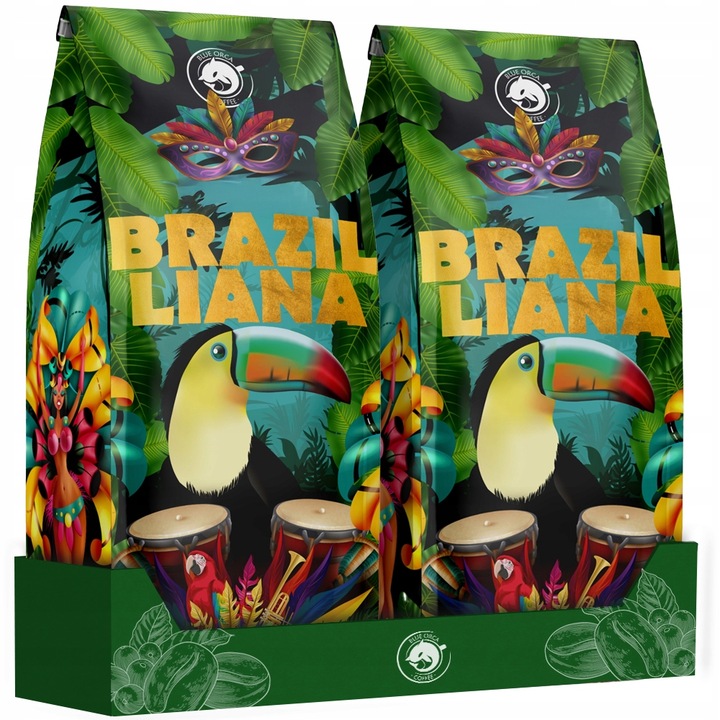 Kawa ziarnista Brazilliana Toucano 1kg x2 Świeżo Palona Arabica 100%