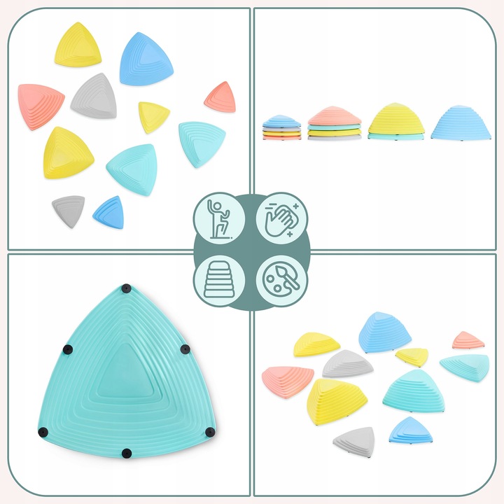 Kolorowe kamienie balansujące dla dzieci – zestaw 11 sztuk do zabawy