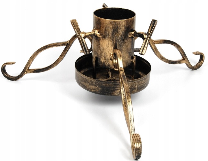 STOJAK POD CHOINKĘ CHOINKOWY CHOINKA LOFT DUŻY METALOWY MISA NA WODĘ ZŁOTY