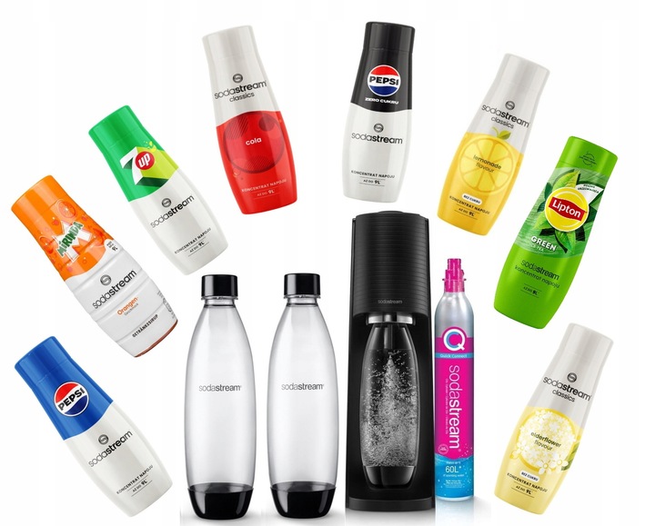 Saturator wody gazowanej Sodastream TERRA czarny 2x butelka nabój SOK