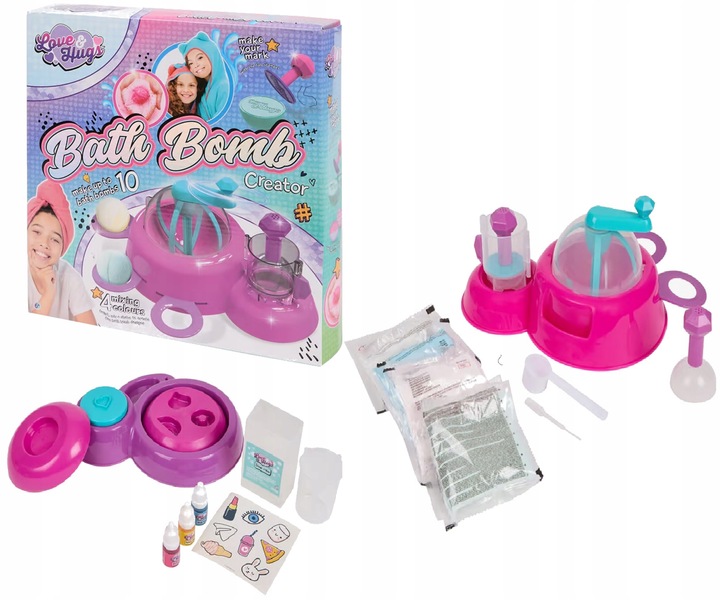 BATH BOMB ZESTAW DO TWORZENIA KUL KĄPIELOWYCH 10 KUL 4 KOLORY
