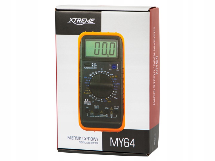 PROFESJONALNY MULTIMETR MIERNIK CYFROWY PRĄDU TEMPERATURY BATERIA SONDA LCD