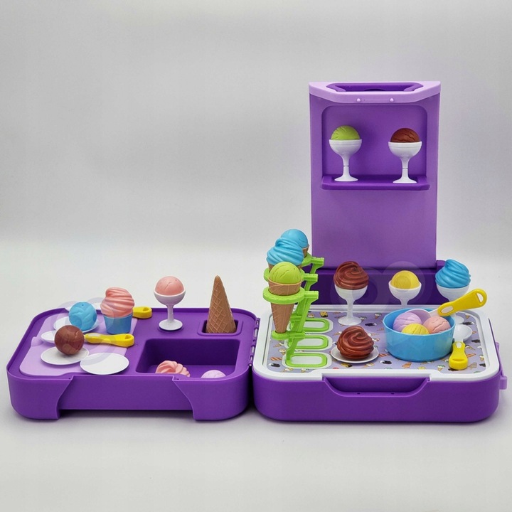 SKLEP LODZIARNIA 3w1 KUCHNIA WALIZKA LODY ZESTAW CUKIERNIA SŁODKOŚCI WOOPIE