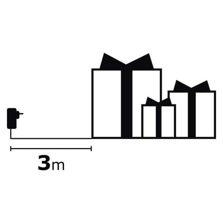 Prezent Świąteczny LED Dekoracja Świąteczna Podświetlany LED srebrny timer