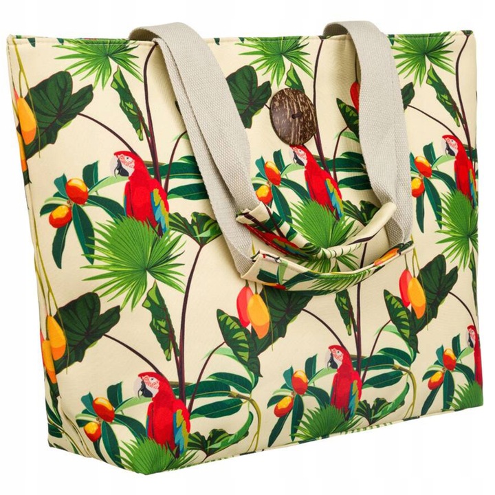 Torba Plażowa Duża Zapinana Na Zamek Torebka Shopper z Podszewką Piknik XXL