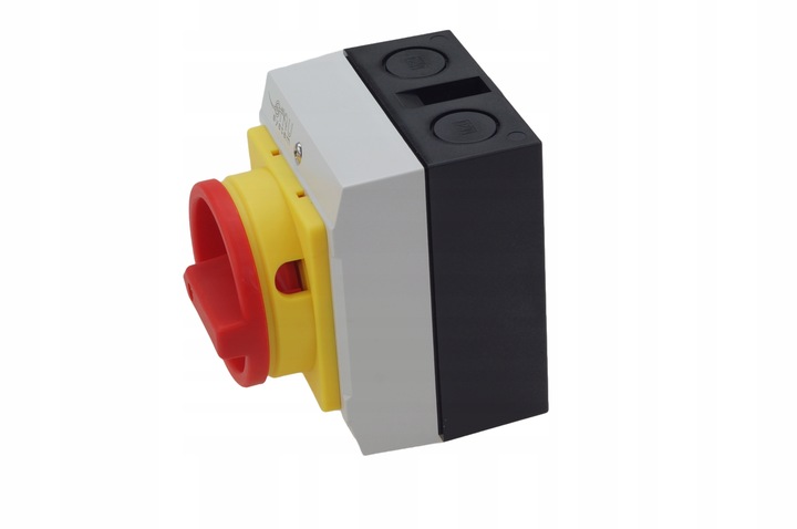 łącznik krzywkowy łuk w obudowie 0-1 20a rozłącznik IP65 żółto czerwony
