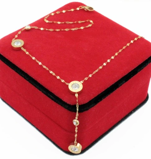 KOMPLET ZŁOTY KRAWATKA ZIRCONIA ZEGAR STAL CHIRURGICZNA