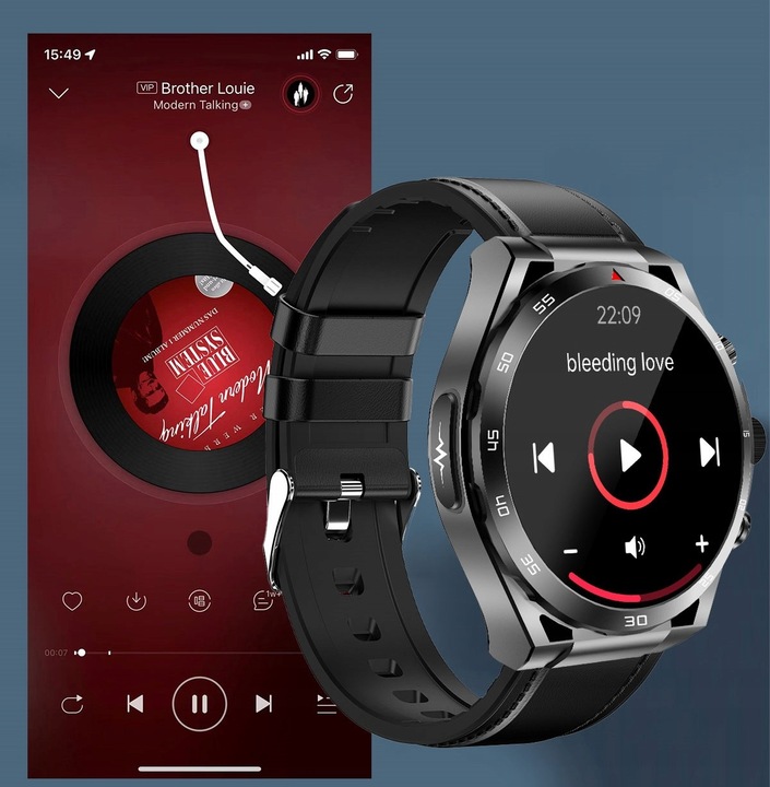 SMARTWATCH ZEGAREK TEMPERATURA CIAŁA POMIAR CUKRU GLUKOZA 3 PASKI HRV EKG