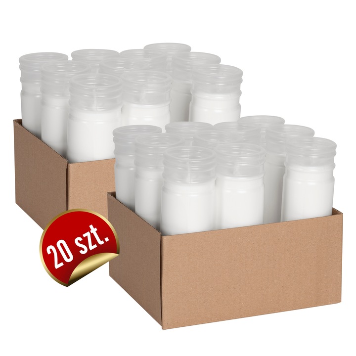 Trwałe wkłady do zniczy tanie 20 sztuk ok. 3 dni 17,5 cm Gloria G4 Bispol