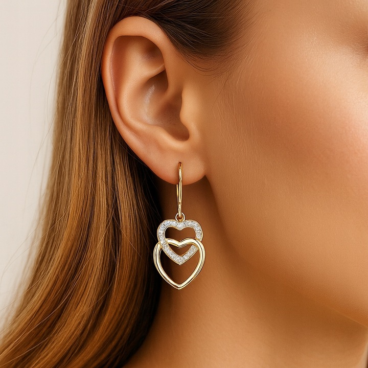 Srebrne kolczyki dla dziewczynki pozłacane wiszące angielskie srebro 925